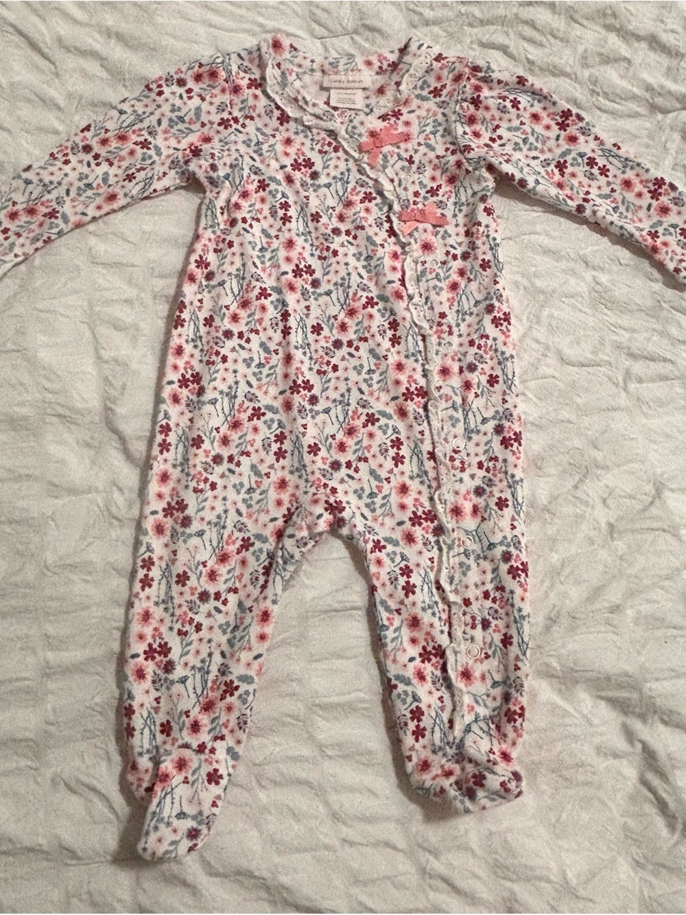 Laura Ashley Baby Girl Floral Footed Romper 3-6M